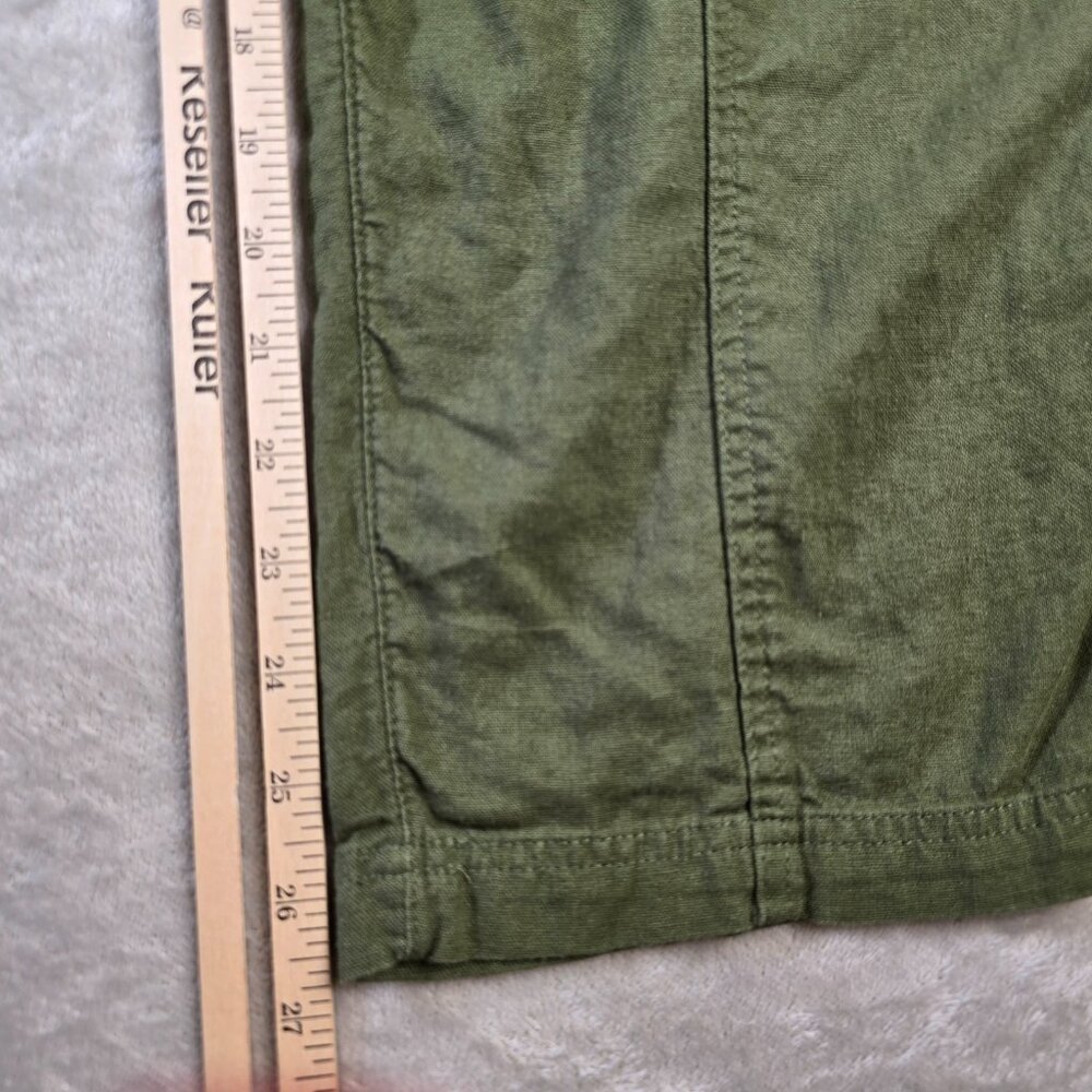 Time and Tru Linen Pants Womens Large 12-14 Olive Green Casual Straight Leg - Picture 3 of 11